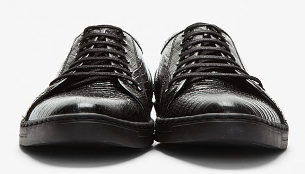 JuunJ-Black-Patent-Leather-Croc-Embossed-Dress-Sneakers-UpscaleHype-3